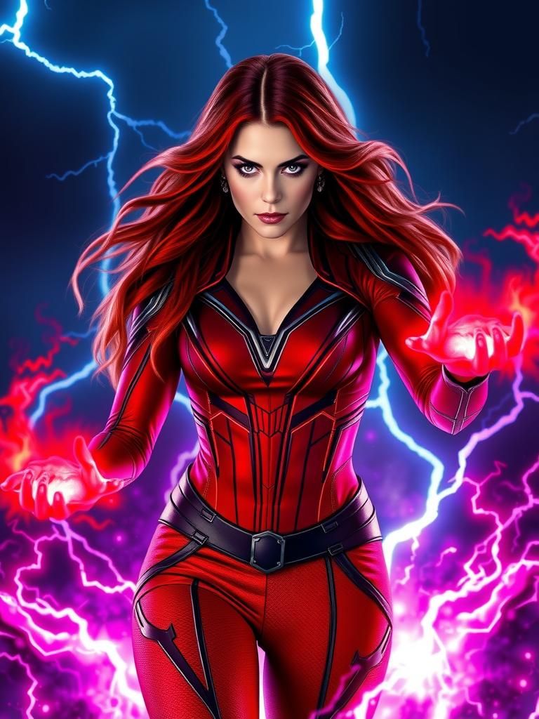 Scarlet Witch Unleashes Magical Energy in a Vortex