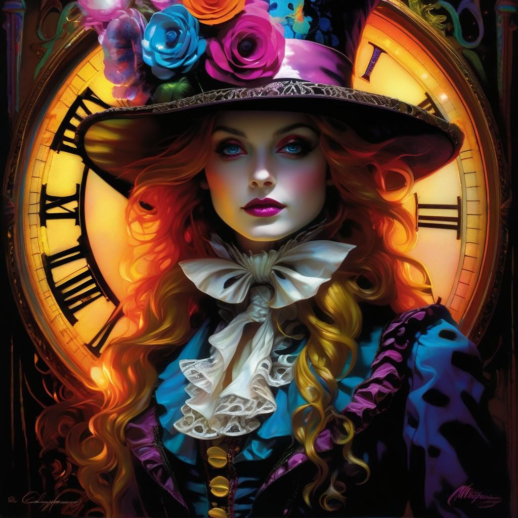 Female Mad Hatter AI Generated Artwork NightCafe Creator