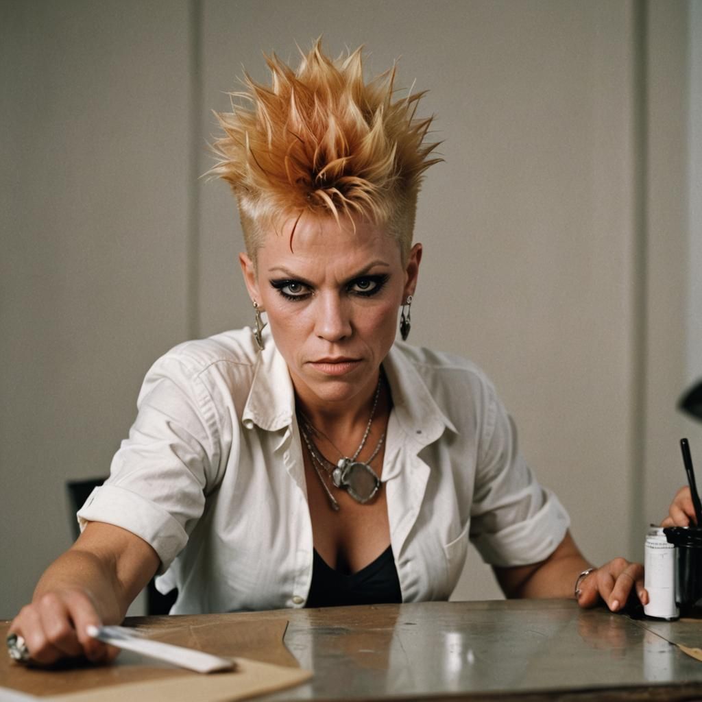 Young Wendy O. Williams in Frame, Sharp Focus - AI Art