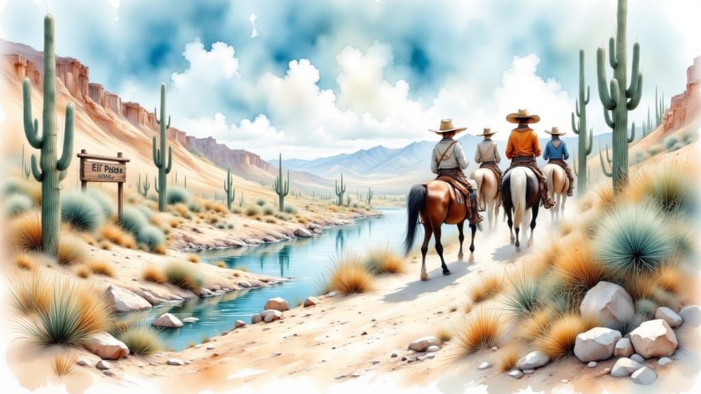 Spaghetti Western Bandits Ride Along Rio Grande