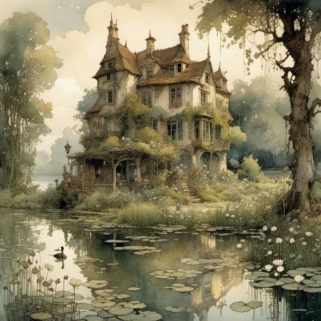 Water lillies mansions swimming ducks  by @BethM-L