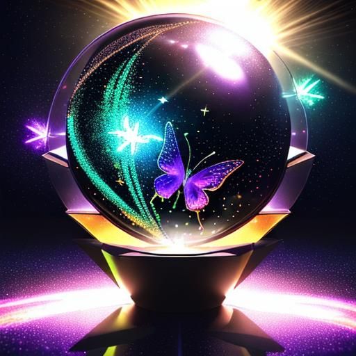 Cinematic detailed view exploding glitter bomb bright neon glowing