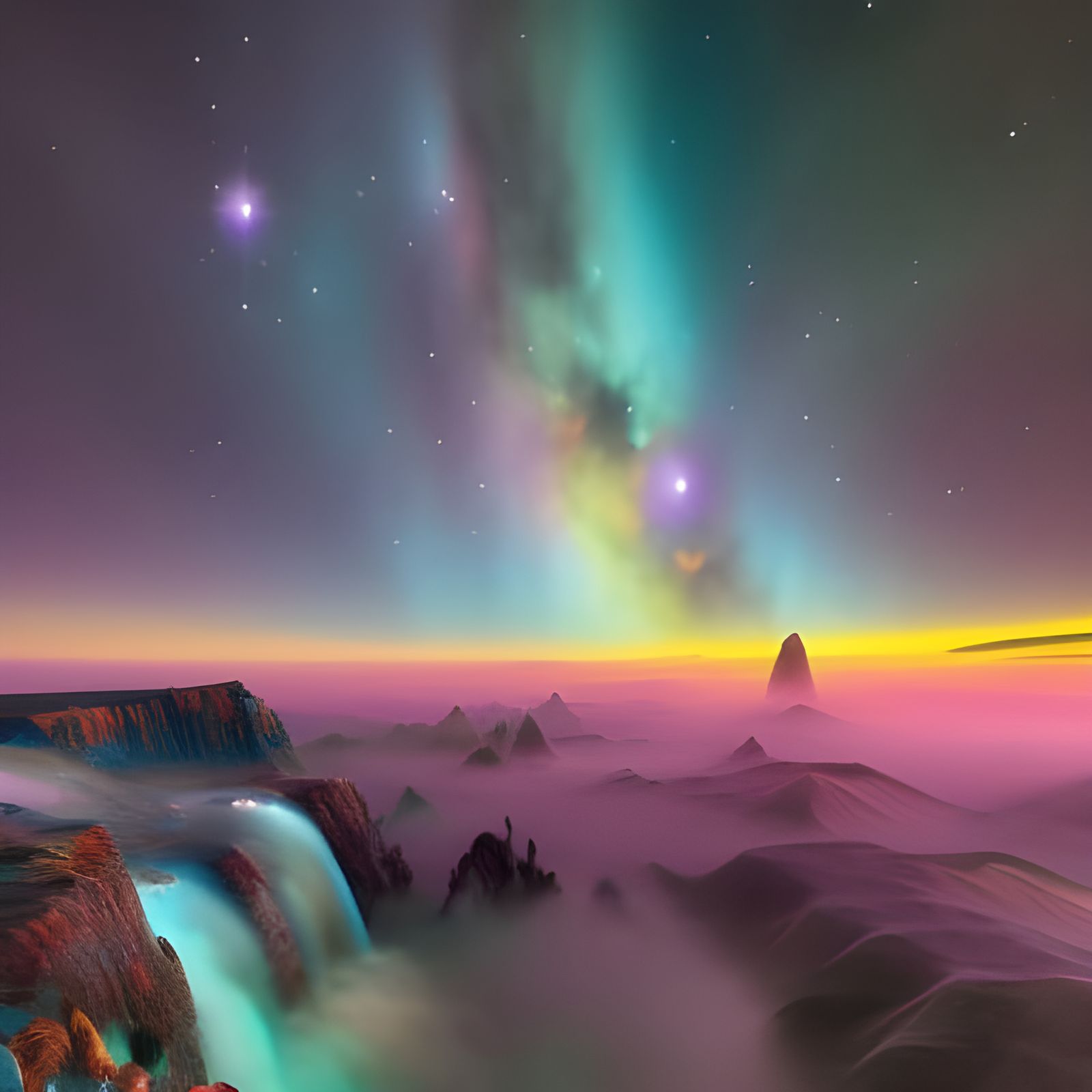 Paradise In Space - Ai Generated Artwork - Nightcafe Creator