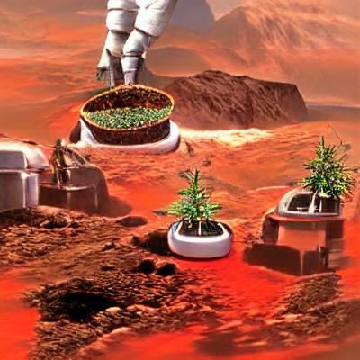 Mars being terraformed buy cannabis plants.