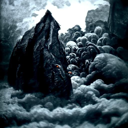 environment explosive mountains stones grow from the ground ...