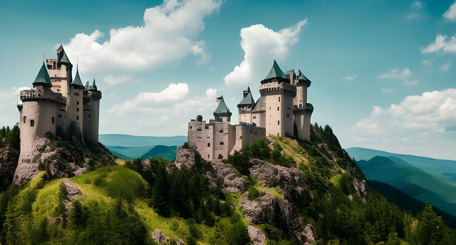 a castle on a mountain