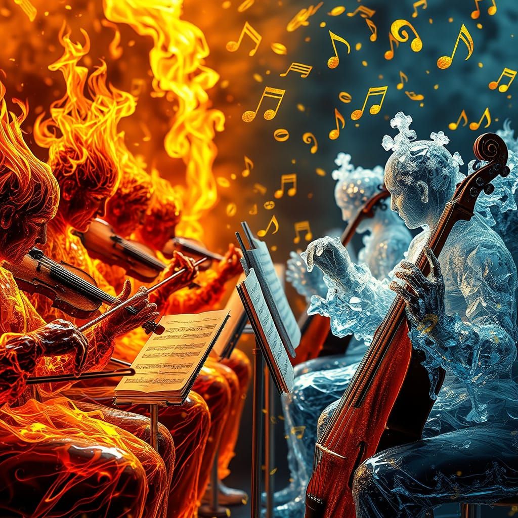 Fire and ice orchestra  by @Mejellis