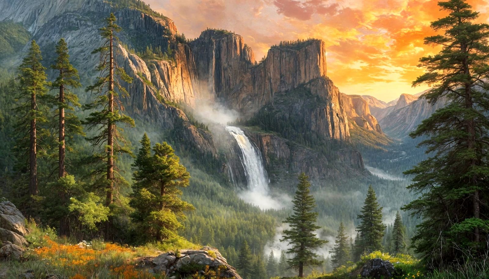 Valley of Misty Falls  by @Tovenaar