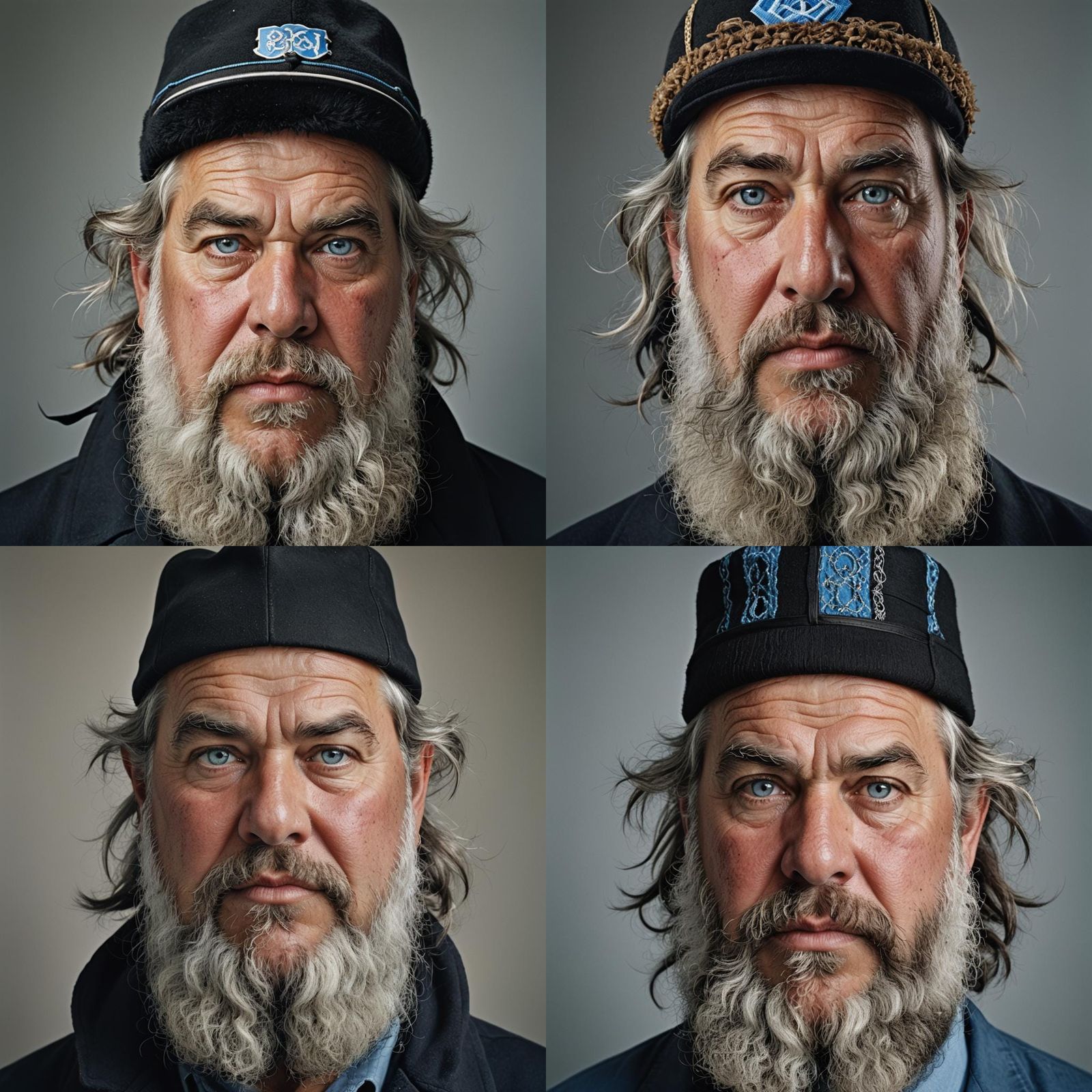 Close-Up Portrait of Man with Gray Beard