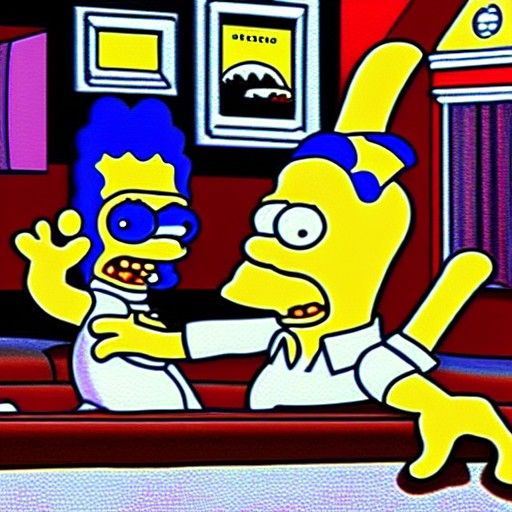 Horror Simpson with blood