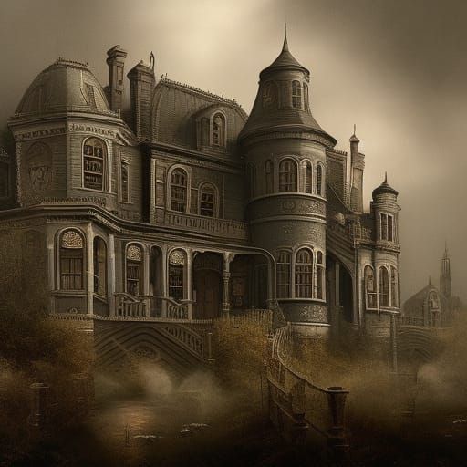 Haunting house in the woods - AI Generated Artwork - NightCafe Creator