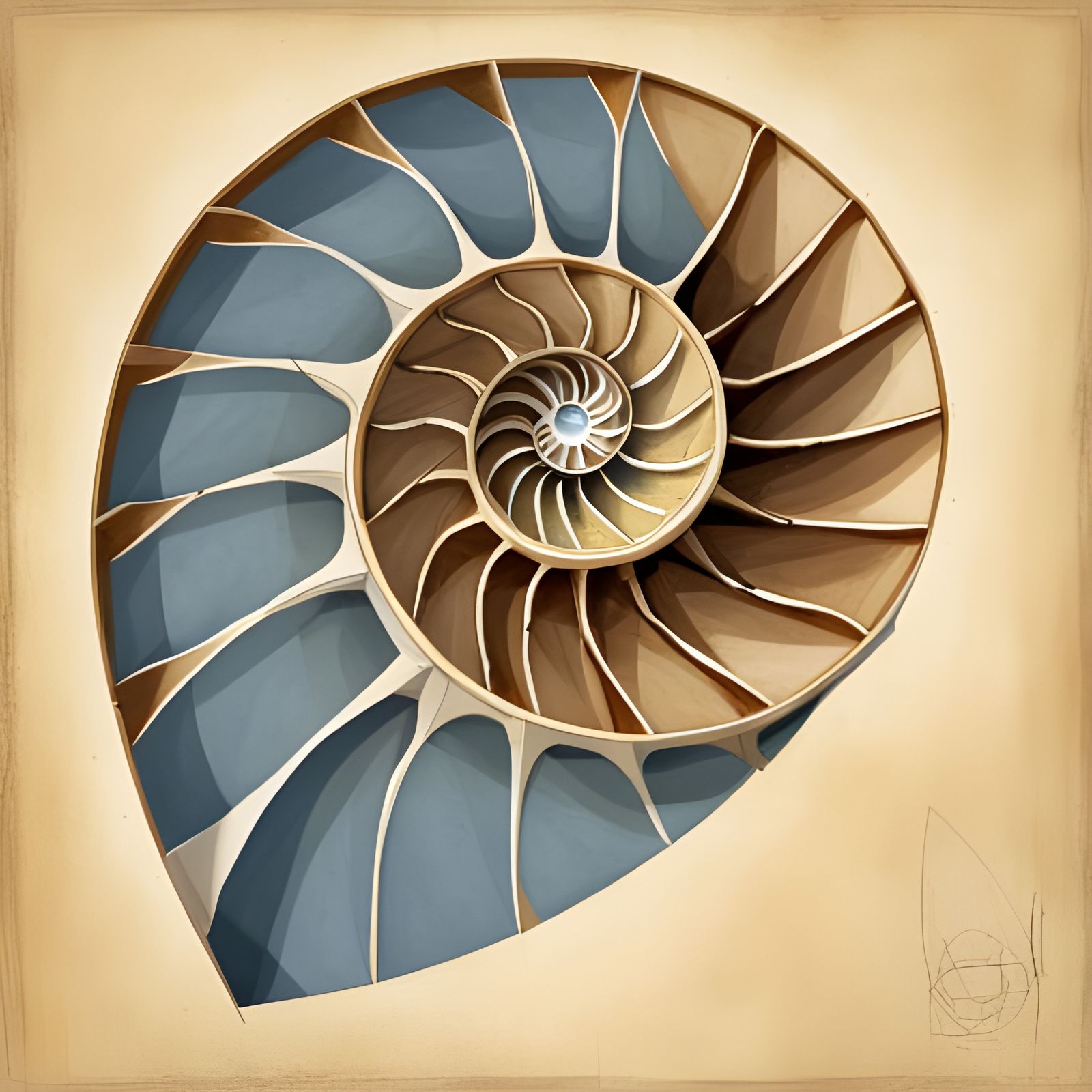 Geometry of a Nautilus Shell - AI Generated Artwork - NightCafe Creator