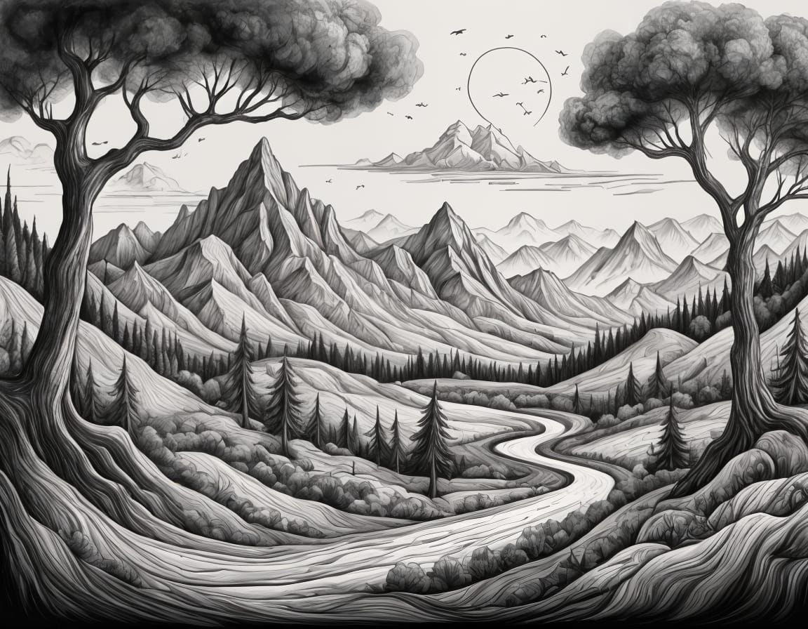 Doodle landscape  by @Nimbus