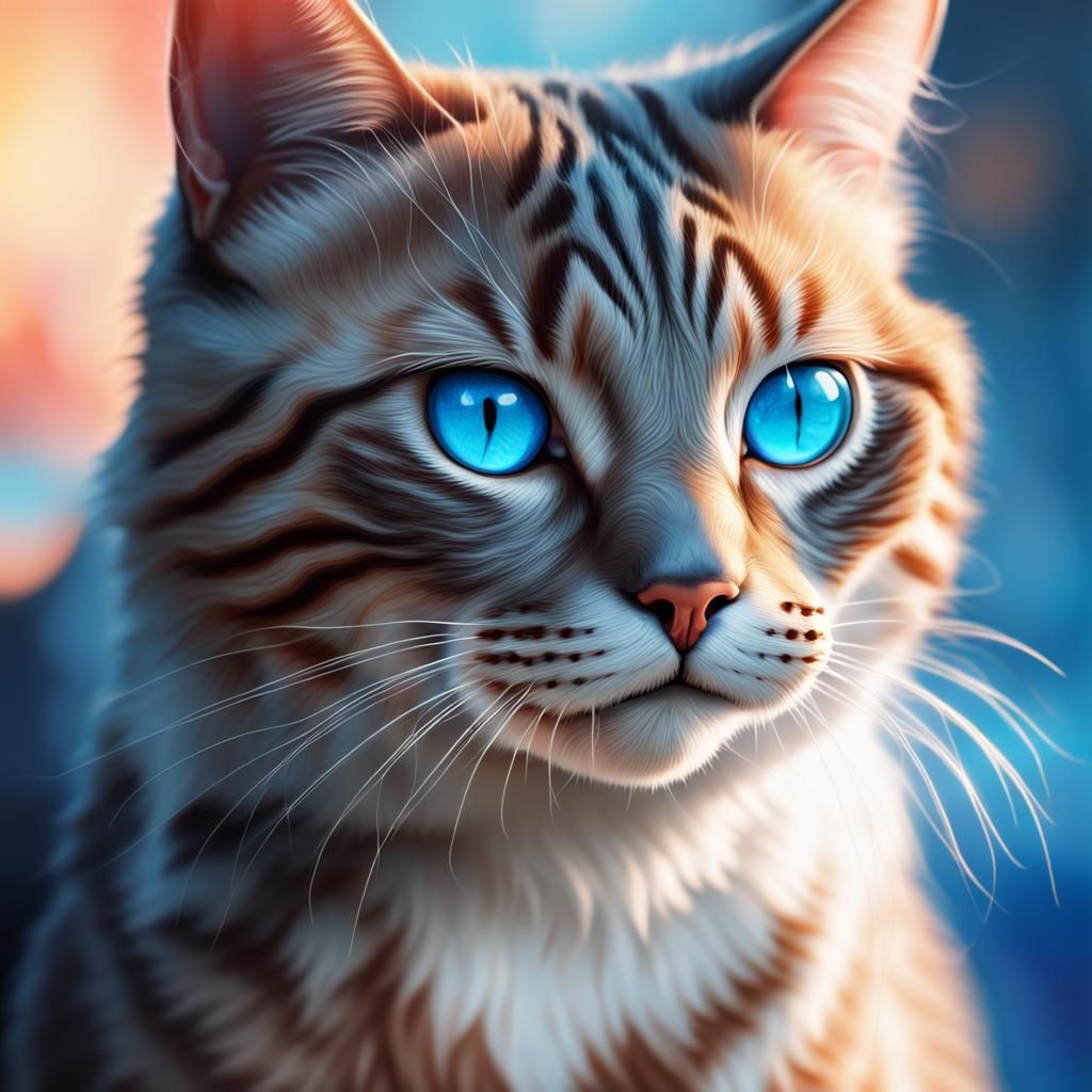 Randomly cat piercing blue eyes 4k ultrarealistic - AI Generated ...