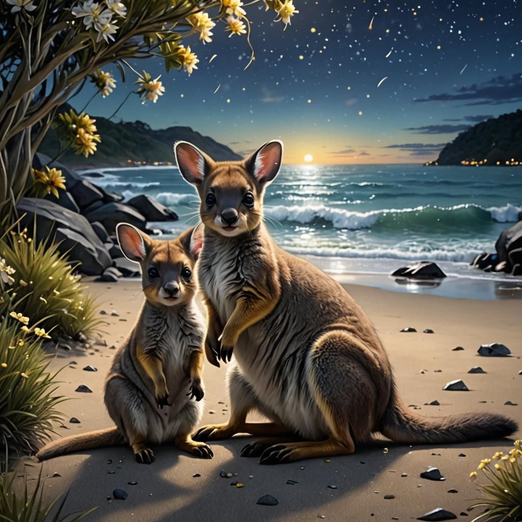 Things that hop…. Wallabies at Wineglass Bay in Tasmania  by @Kalpine