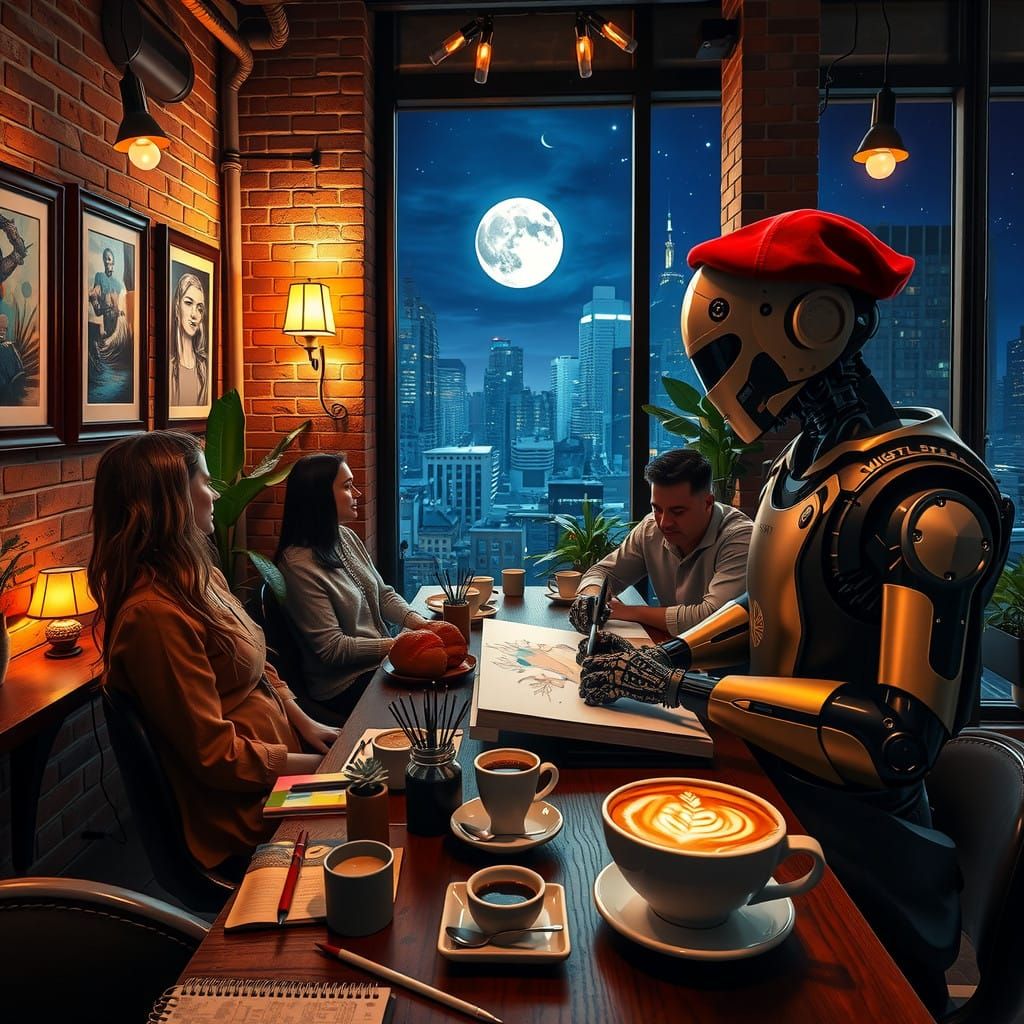 Midnight Muses: A Night at NightCafe  by @Mark_Loves_Coffee_