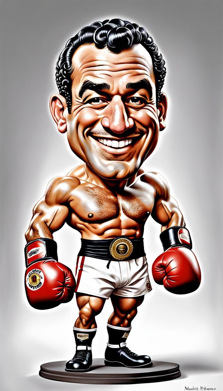 funny caricature, Rocky Marciano, heavyweight boxing champio...