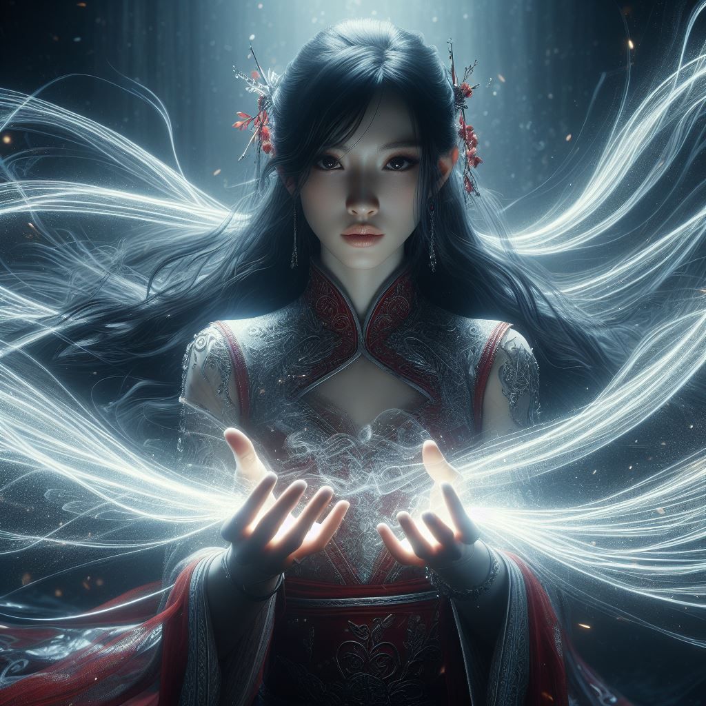 Light Asian sorceress