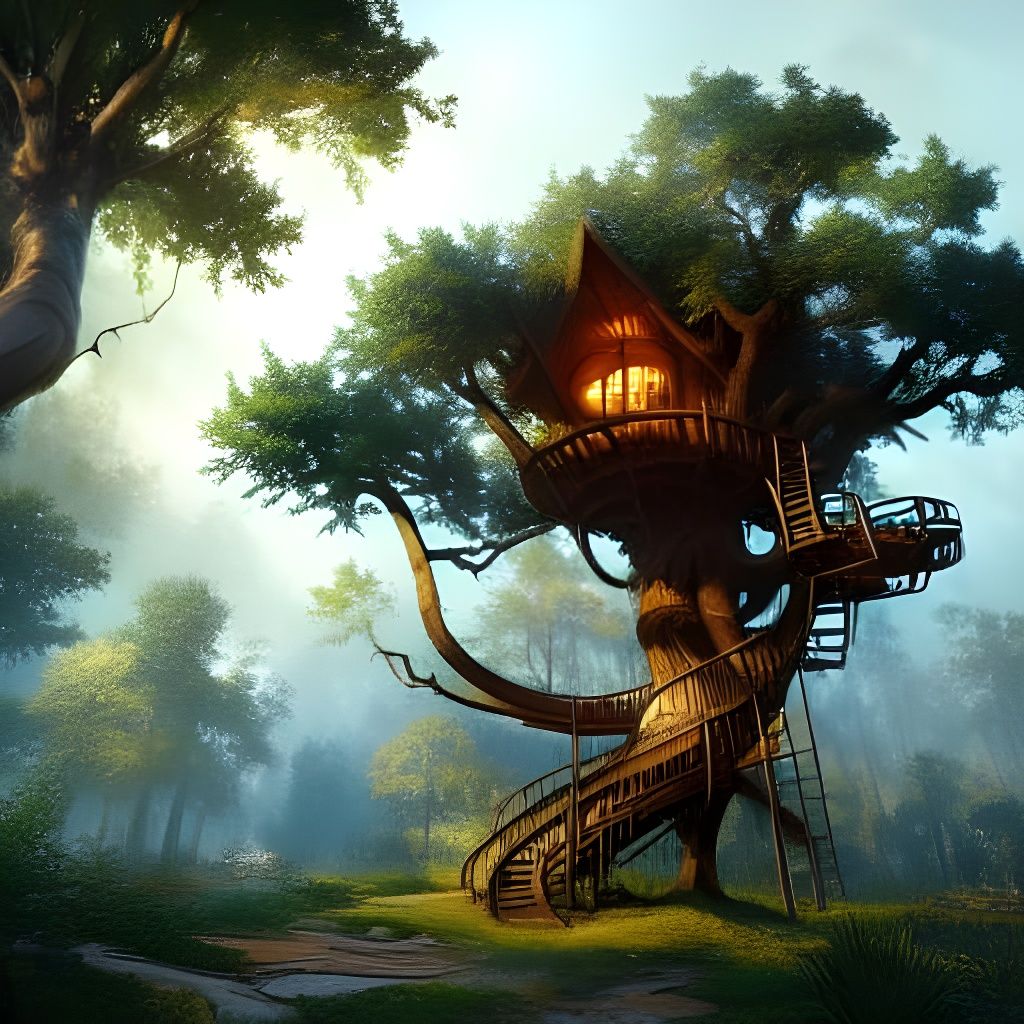 Tree House Test - AI Generated Artwork - NightCafe Creator