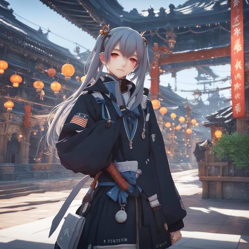 Anime-Style 3D Art of a Train Conductor