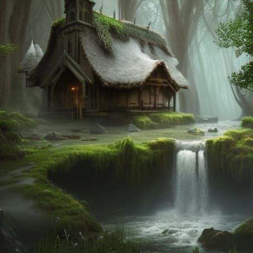 magical cottage in the woods - AI Generated Artwork - NightCafe Creator