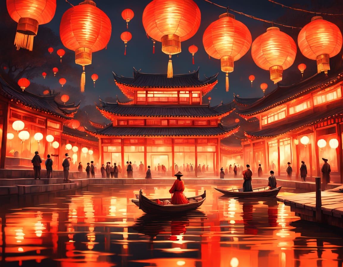 Night of the paper lantern  by @Mei