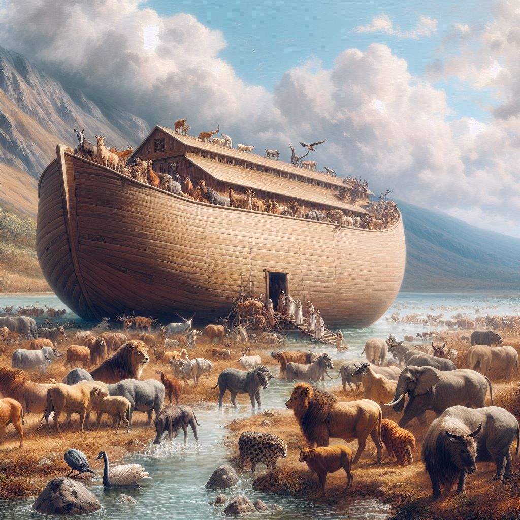 Animals Boarding the Arche noah