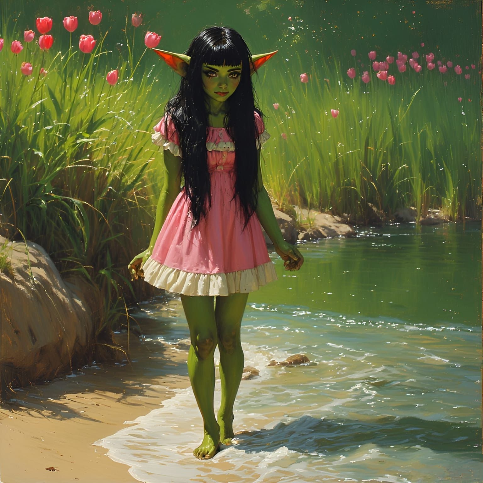 Goblin Woman By The Riverbank