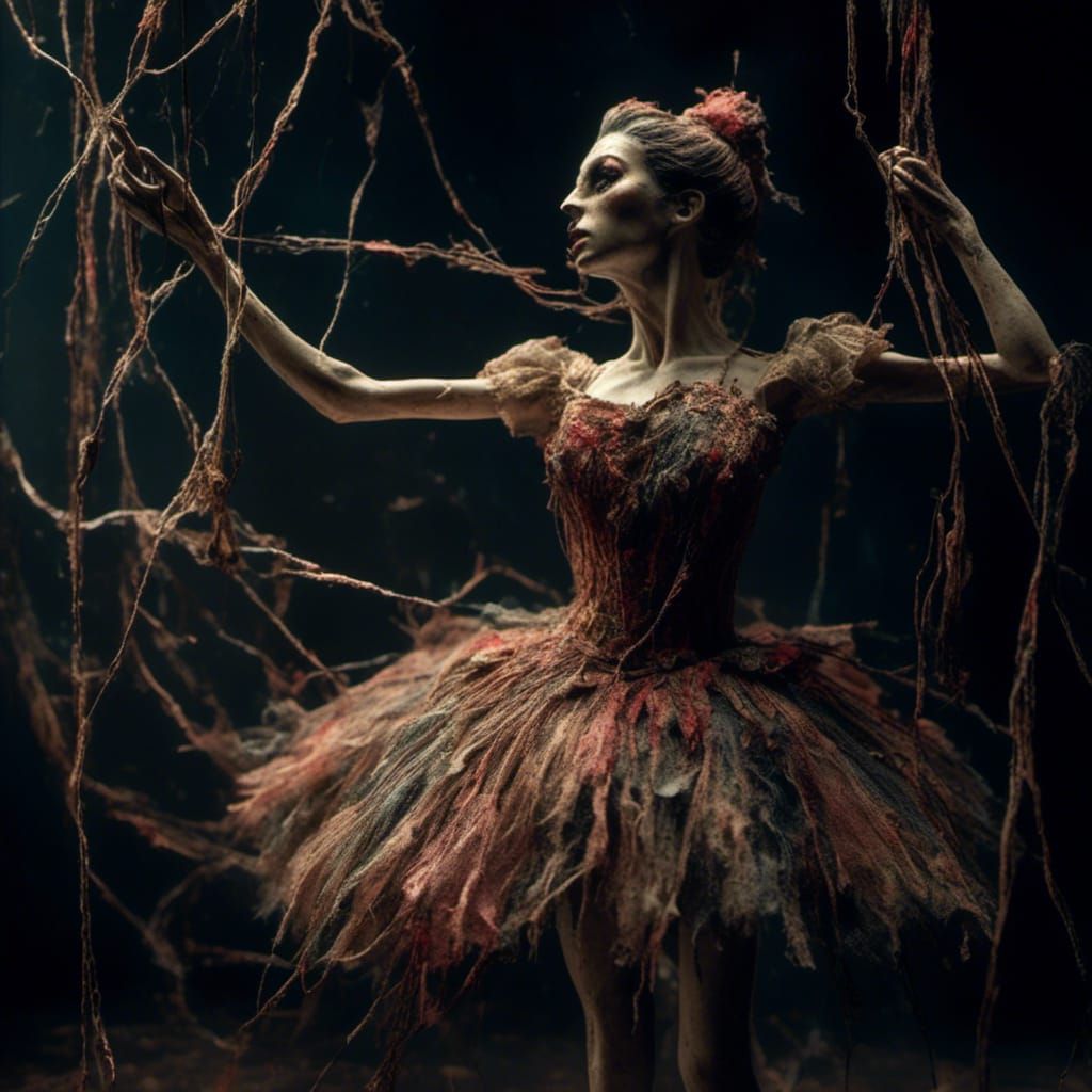 haunted ballerina puppet  controlled by strings: evil man  c...