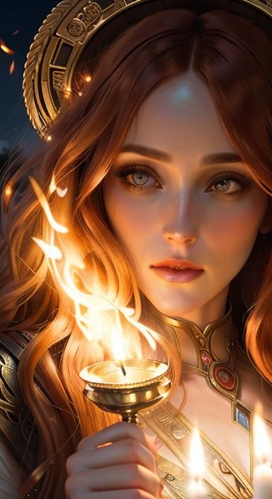 highly detailed portrait of a beautiful girl with long coppe...