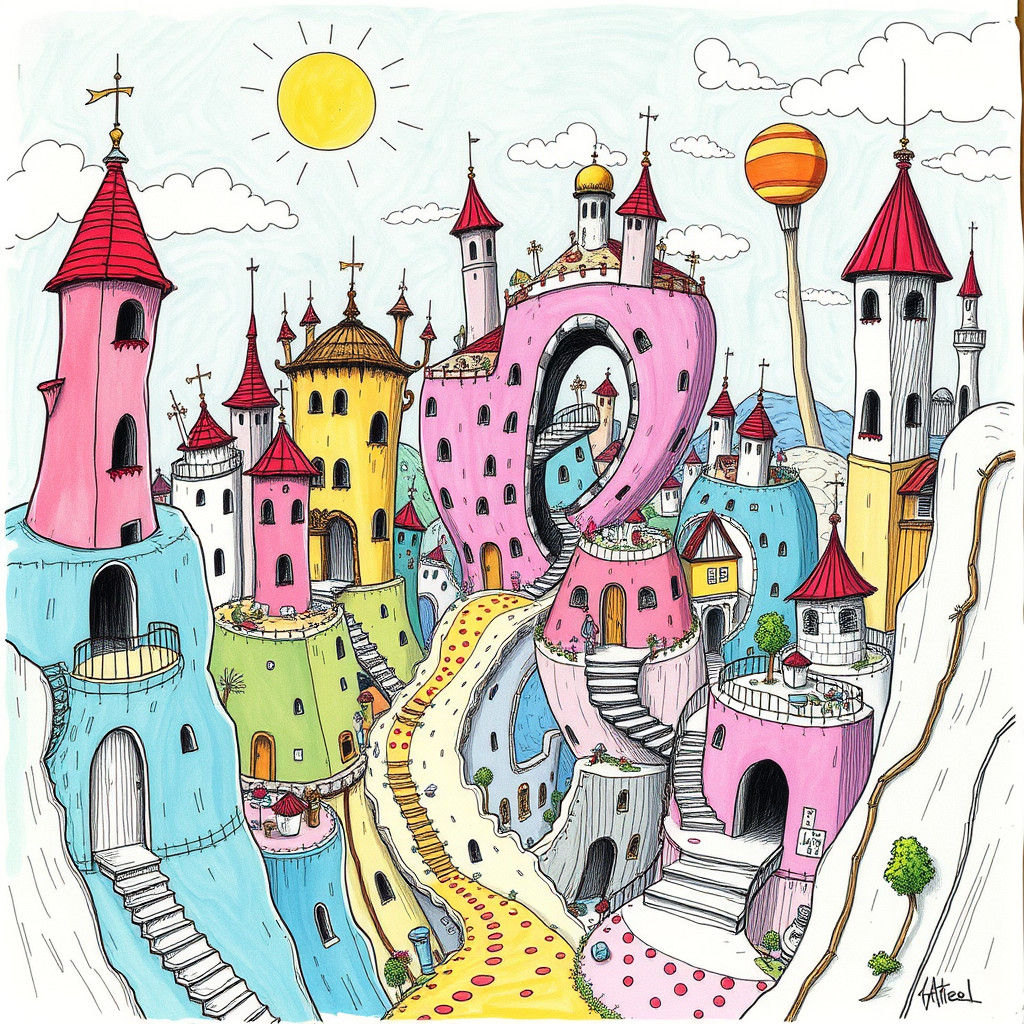 Doodle spiraling world  by @nonaivo