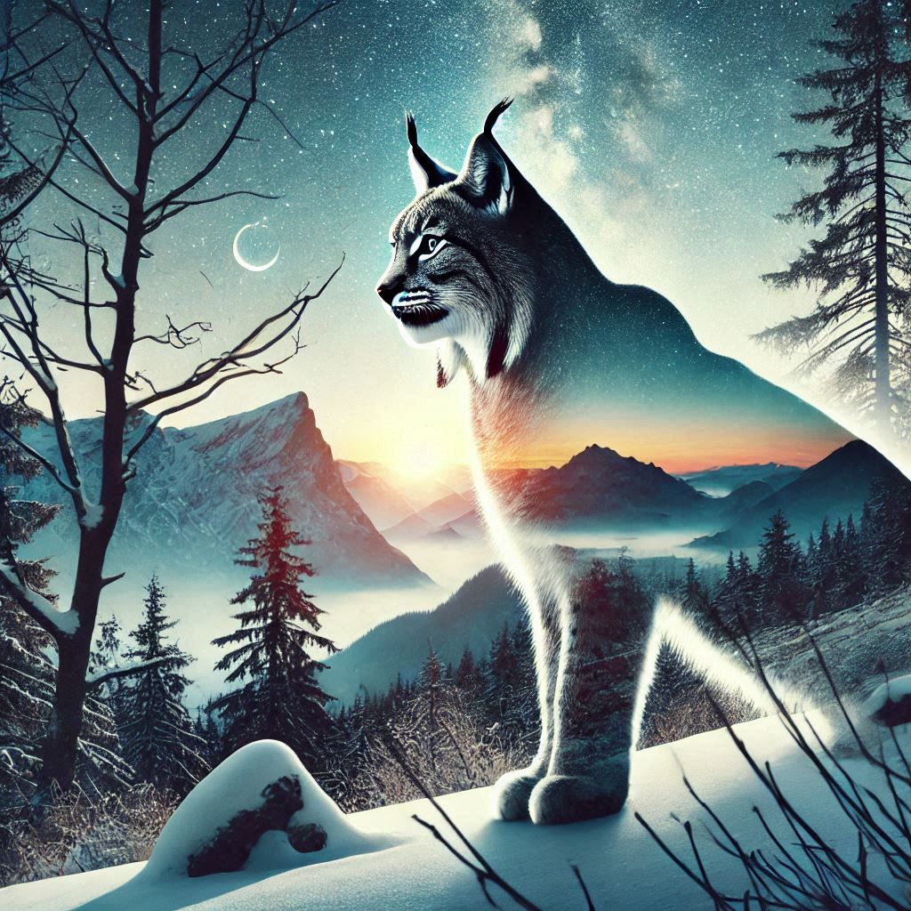 double exposure beautiful fantasy DALL-E 3 portrait landscape..