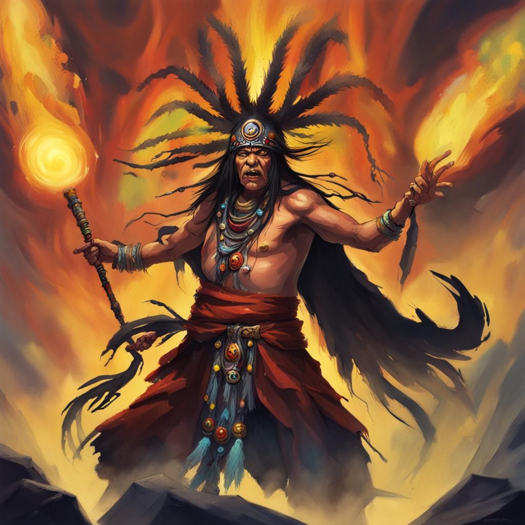 Bad spirits attack shaman