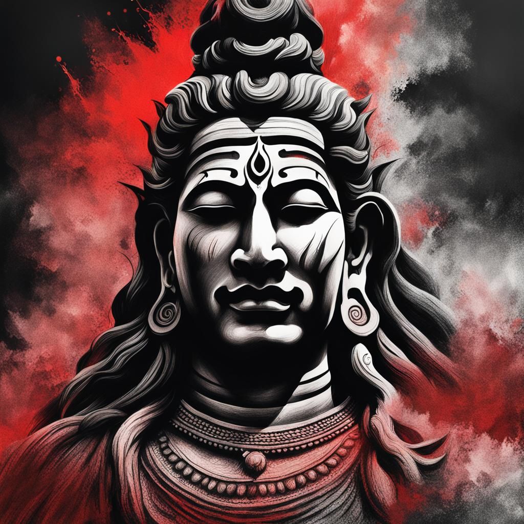 Image of Sketch Of Hindu Powerful God And The Destroyer Lord Shiva Outline  Editable Illustration-CN468911-Picxy