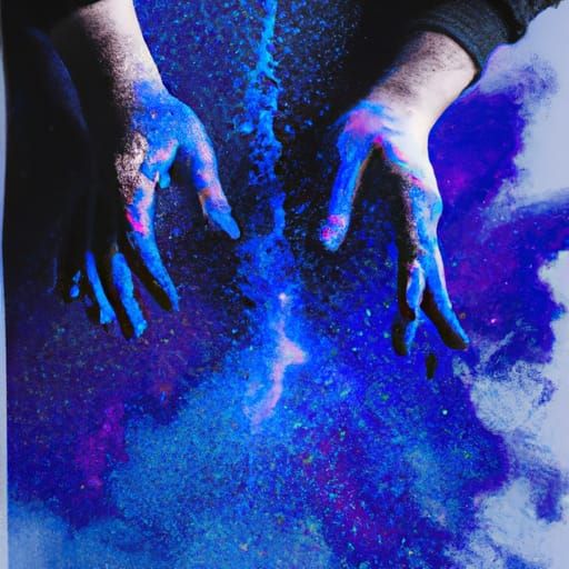 Throwing Blue Paint  by @TickBushTom