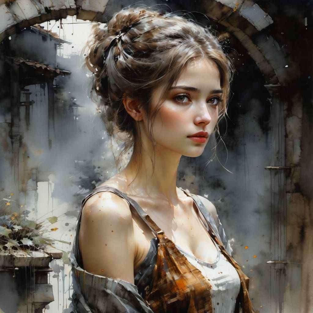 Watercolor portrait   by @Superbear