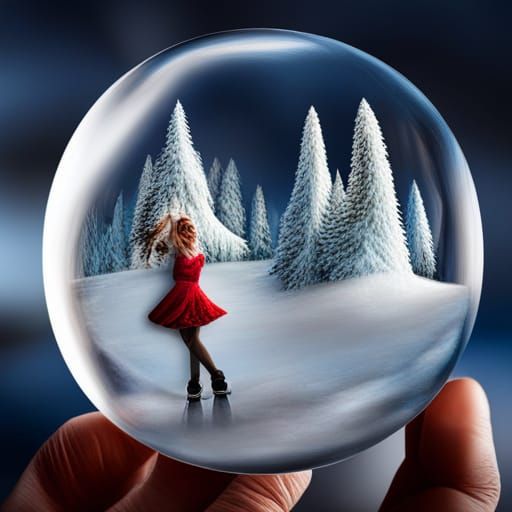 tiny ice skater in a globe