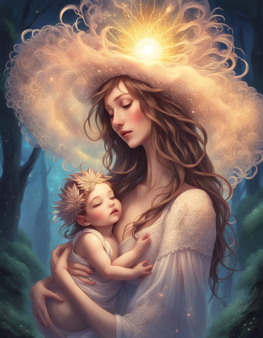 "GORGEOUS_MOTHER_AND_BABY Beautiful_delicate_close_up Exquis...