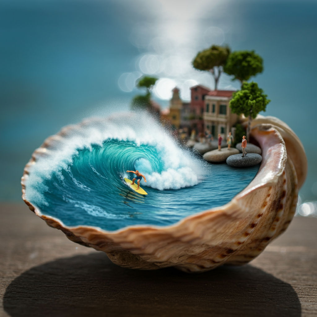 Surfing in a shell landscape
