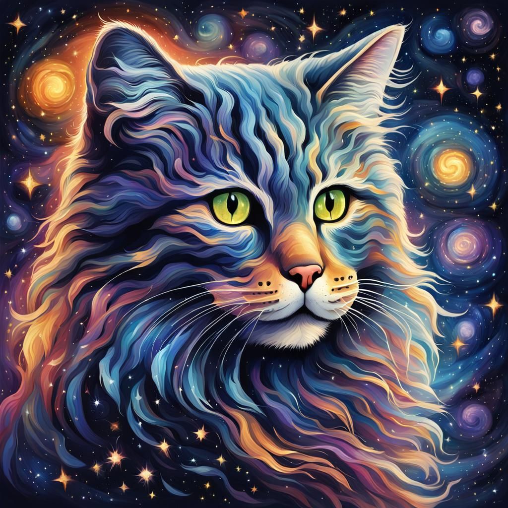 Astrological cosmic cat - AI Generated Artwork - NightCafe Creator