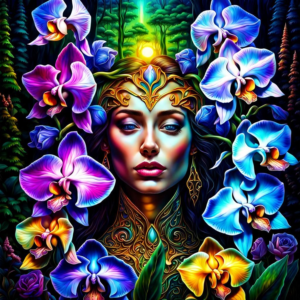 Lady Orchid . - AI Generated Artwork - NightCafe Creator