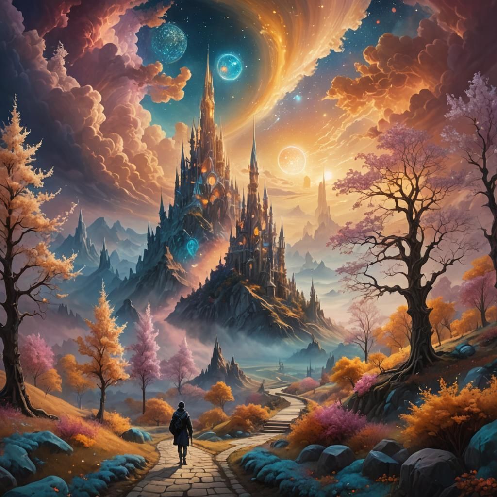 Dreamscape Fantasy Landscape with Crystal Spires