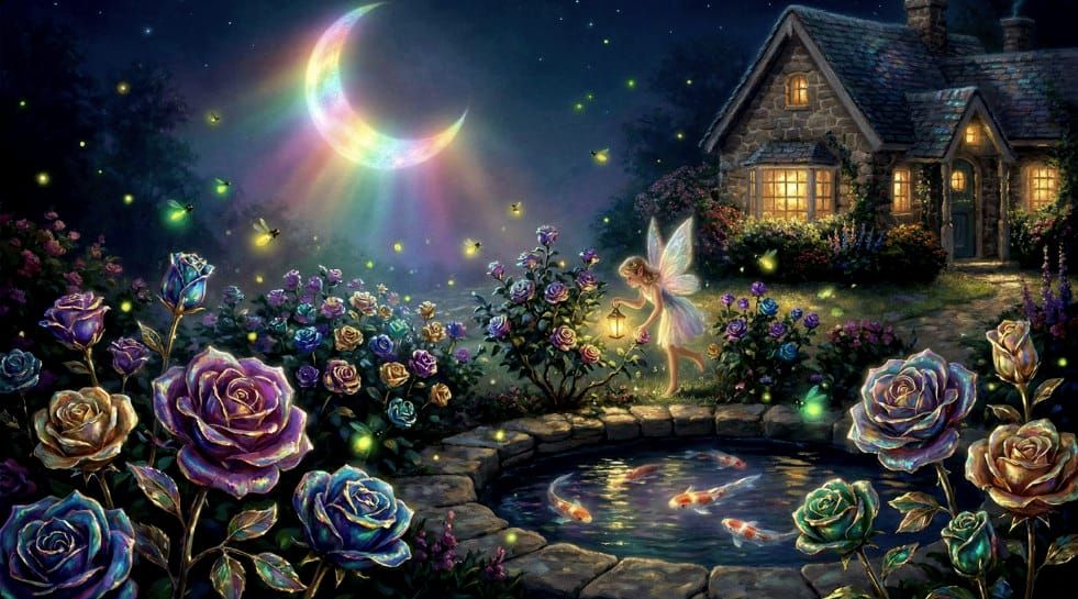 12/19/2025-Fairy Tending Rose Garden Art By Archangel Tara