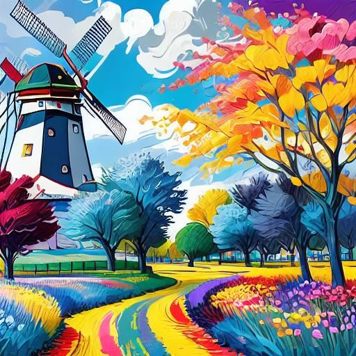 <lora:Colorful15V2:1.0> windmill  colorful 