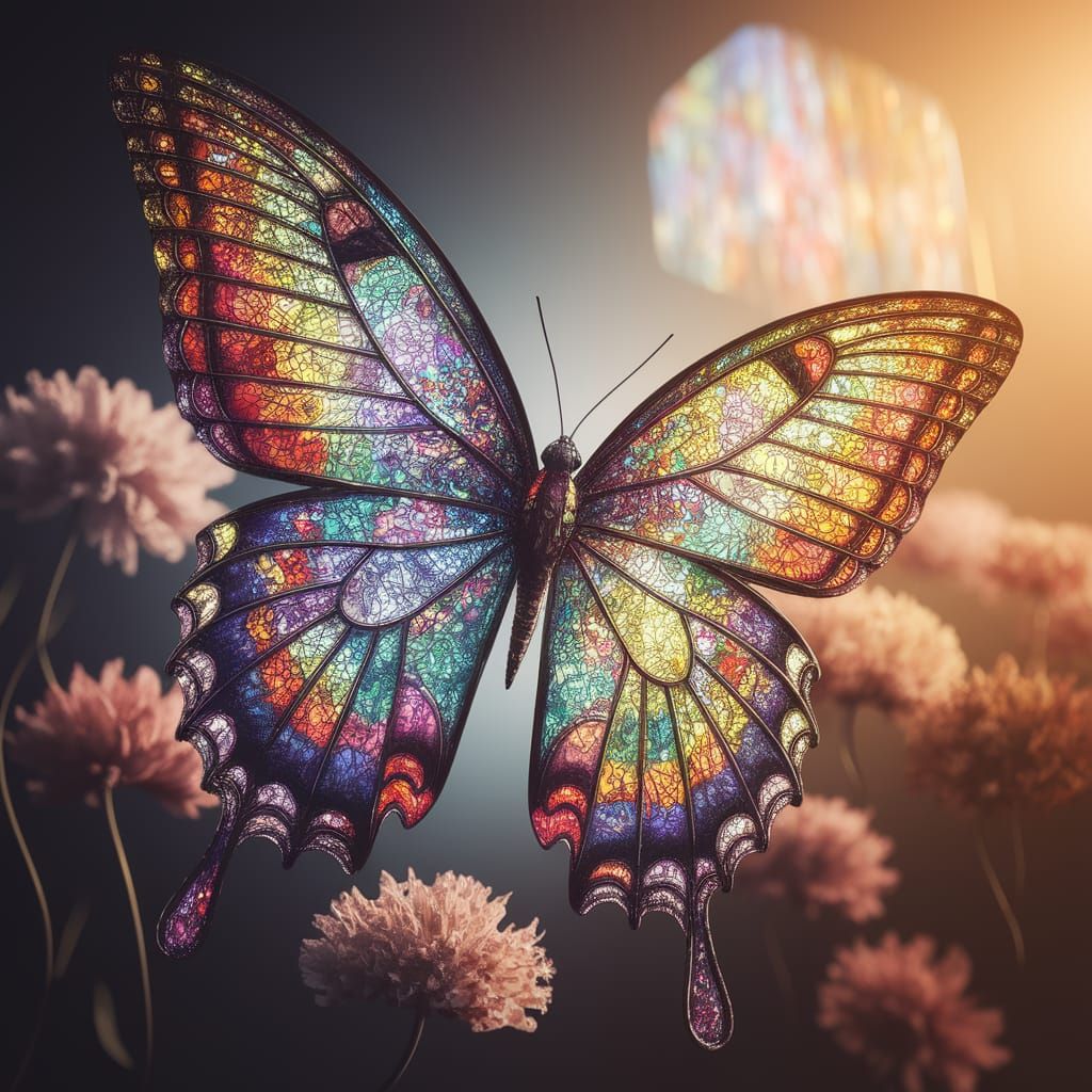 Stained Glass Butterfly  by @Topher