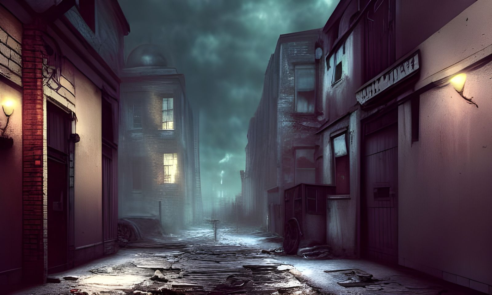 Dark and ominous alley undefined
