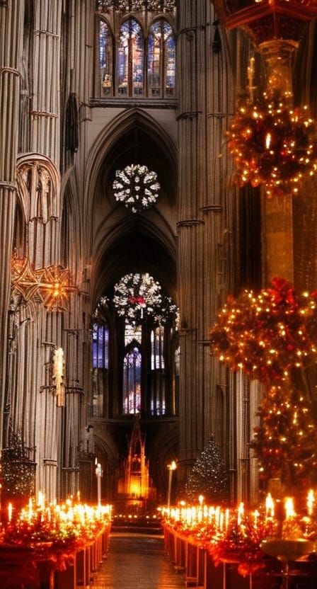 Christmas at the cathedral - AI Generated Artwork - NightCafe Creator