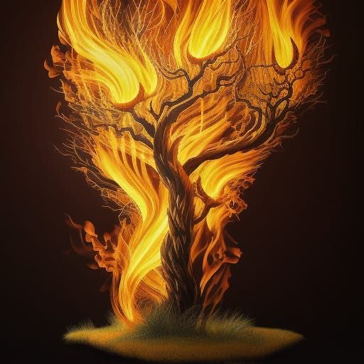 Fire tree - AI Generated Artwork - NightCafe Creator