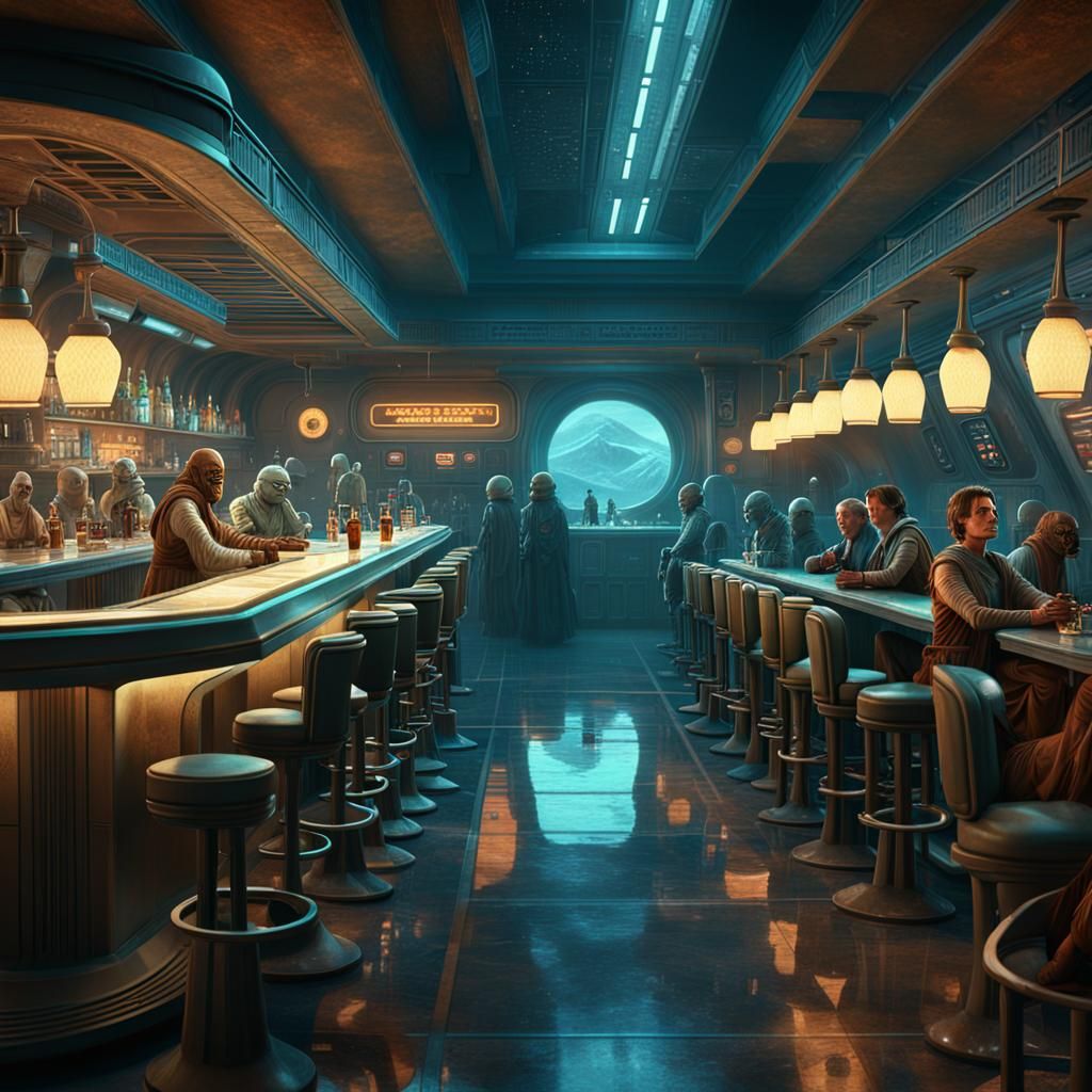 Coruscant: Dex's Diner - AI Generated Artwork - NightCafe Creator