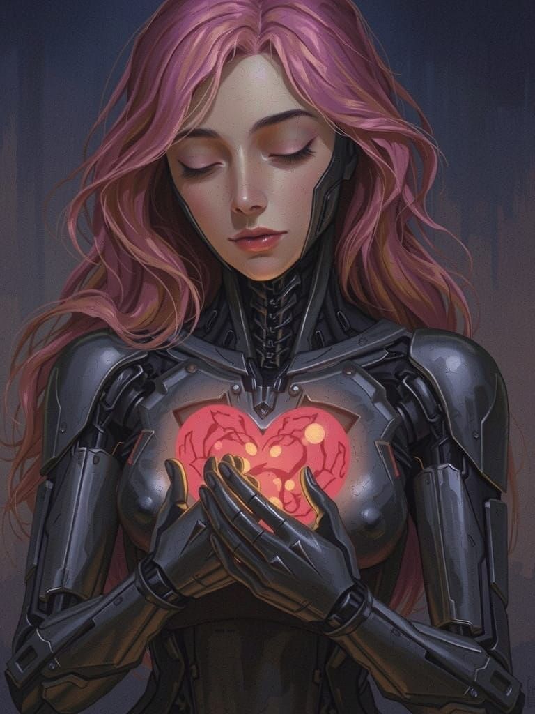 Cyberpunk Cityscape in Muted Neon Colors